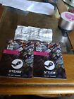 New Listing2 seperate physical steam gift cards 30$ each totalling 60$