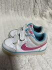 Nike Capri 3 Strap Size 8C Shoe 579953-104 Toddler Pink White Blue VNDS Play Run