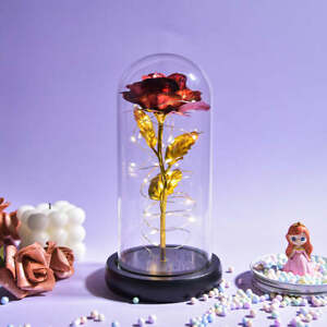 Brand New - Crystal Galaxy Enchanted LED Glass Forever Rose Home Decoration Gift
