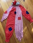 Vintage Handmade Adult Clown Suit Costume With Neck Ruffle 1970s Gingham Funny