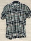 Barbour Shirt Mens XL Short Sleeve Button Up Green Check Tailored Fit