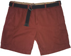 Foundry Supply Co Men’s Cargo Shorts Size 48x10 Cortez Red w/ Belt 100% Cotton