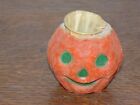 New ListingVintage Halloween Paper Mache Pumpkin Candle Holder