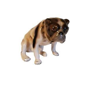 Keramos Austria Sitting Bulldog Figurine Porcelain MCM