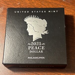 2021 Peace Dollar US Mint P OGP Silver $1.00 coin with original box and COA
