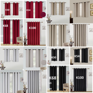 1/2PC100% BLACKOUT UNLINED HEAVY THICK THERMAL PANELS WINDOW CURTAIN TREATMENT