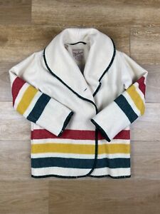 Vintage Woolrich Hudson Bay Blanket Style Wool Coat Size Small Made In USA