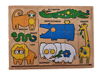 VINTAGE Solid Sturdy Wood Double Sided Puzzle WILD ANIMALS / FARM ANIMALS