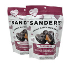 2 Sanders Dark Chocolate RASPBERRY Sea Salt Caramel HEARTS Valentines Day 02/25