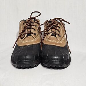 LL Bean Women's Brown Leather Waterproof Insulated Ankle Duck Boots Size 8 M