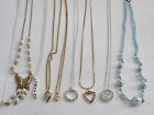 Estate Lot Of Eight Necklaces Mixed Materials