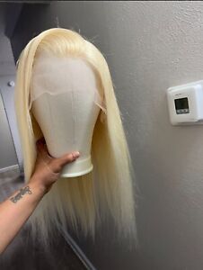 24 Inch 613  Blonde 13X4 Lace Front Human Hair Wigs Straight 180 D
