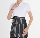 Waitress Waiter Waist Stripes Apron 2 Pockets Home Cooking Kitchen Chef Uniform