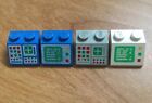 LEGO 4x Lot Classic Space Blue, White, & Gray Slope 45 - 2x2 Computer Panel