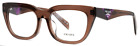 PRADA VPRA06-F 17O-1O1 Transparent Brown Womens Rectangle Eyeglasses 55-18-140