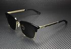 GUCCI GG0697S 001 Rectangular Square Black Black Gold Grey 55m Men's Sunglasses