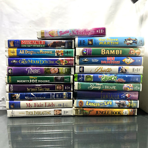 Lot of 19-Walt Disney Video  MGM Fox MCA VHS Kids Movies Bambi &more..
