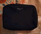 Gucci Parfums Black Cosmetic Pouch Nylon Travel  Zip Bag Small