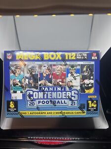 NEW 2021 Panini Contenders NFL Football Mega Box 1 Auto & 2 Relics Per Box