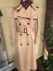 Etienne Aigner Classic Vintage Trenchcoat with Logo Scarf Womens Size 12