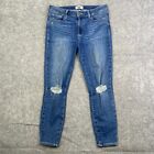 Paige Verdugo Crop Jeans Womens 30 Blue Med Wash Mid Rise Stretch Casual