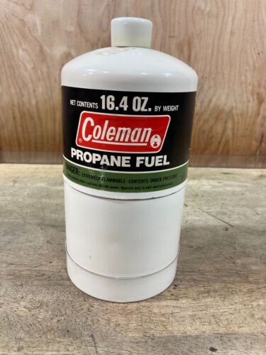 Vintage Coleman Propane Tank Bottle - has some fuel in it - works properly