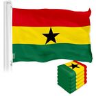 G128 5 Pack: Ghana Ghanaian Flag 3x5 Ft Printed 150D Poly, Indoor/Outdoor