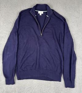 Foxcroft Sweater Cardigan Quarter Zip Color Navy Blue Size XL extra large Preppy