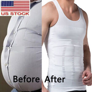 Men Body Slimming Tummy Shaper Underwear Shapewear Shirt Waist Girdle Shirt Vest