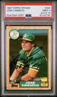 1987 Topps Tiffany #620 Jose Canseco signed auto card PSA DNA 9 10