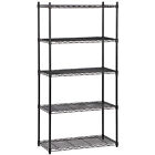 5-Tier Storage Shelf Rack Wire Unit Shelves for Home Office Kitchen Black