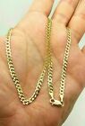 10K Yellow Gold 2.5MM Curb Cuban Link Chain Pendant Necklace 22