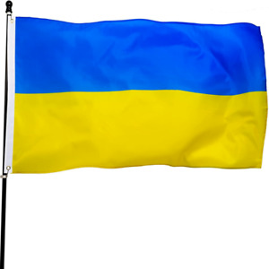 3x5Ft Ukraine Flag Plain Premium Quality Ukrainian House Banner Grommets