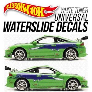 1/64 BRIAN ECLIPSE FAST AND FURIOUS Custom Universal WaterSlide Decal Hot Wheels