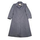 Vintage Pendleton Trench Coat Long Jacket 100% Virgin Wool Womens Grey Size 12