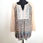 Vintage America Shirt Womens Medium M Peasant Floral Boho Embroidered Top Blouse