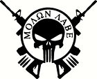 (2) Molon Labe Skull Decal Sticker Gun Rights 2nd Amendment AR-15 NRA  [BLACK]