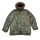 Alpha Industries Parka Jacket Mens XL Green - Extreme Cold Weather Type N-3B (N)