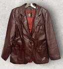 Vintage- Etienne Aigner Burgundy Leather Jacket -  Women’s Size 14 (21”W x 28”L)