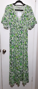 NWT Anany Maxi Dress Women Size L Floral Green Cottagecore A-Line Ditsy Long