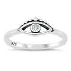 Clear Round CZ Promise Eye Bali Ring New .925 Sterling Silver Band Sizes 4-10