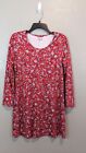 Lands' End Womens Small Floral Long Sleeve Scoop Neck A-Line Dress