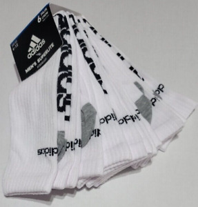 6 PAIRS Adidas Men WHITE BLACK Superlite AEROREADY CREW Socks LARGE 9-12 $26