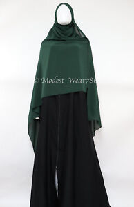 XL Premium Chiffon Hijab Wrap Shayla Scarf Shawl Muslim Headcover Emerald