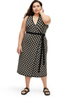 Diane Von Furstenberg Target Size XL Collared Sleeveless Vintage Midi Wrap Dress