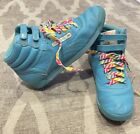 Womens Reebok Freestyle 25th Anniversary Hi Tops Turquoise Reign Size 8