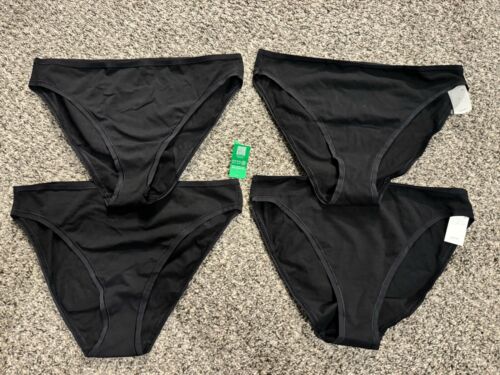 Love By Gap Organic Stretch Cotton Black Brief Panties NWT Lot Of 4 Large
