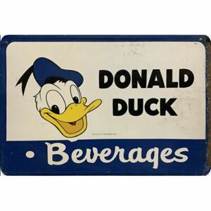 Replica of Rare Vintage Donald Duck Cola Beverage Sign Metal Disney 2 Sizes