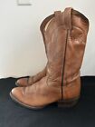 Vintage Tony Lama Leather Cowboy Boots Mens Sz 11D Cognac Western 5084 Blk Label