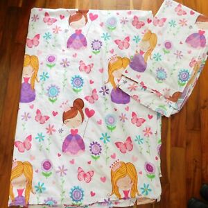 New ListingCompany Store Kids 100% Cotton Duvet & Flat Sheet Princess Butterflies
